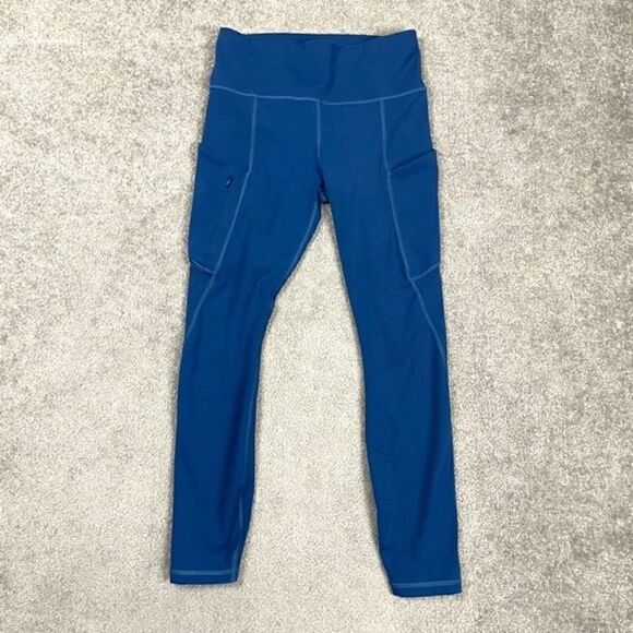 Athleta Atlantis Blue All In Reaction 7/8 Tight Laser Cut Pocket Legging Size S - Picture 1 of 6